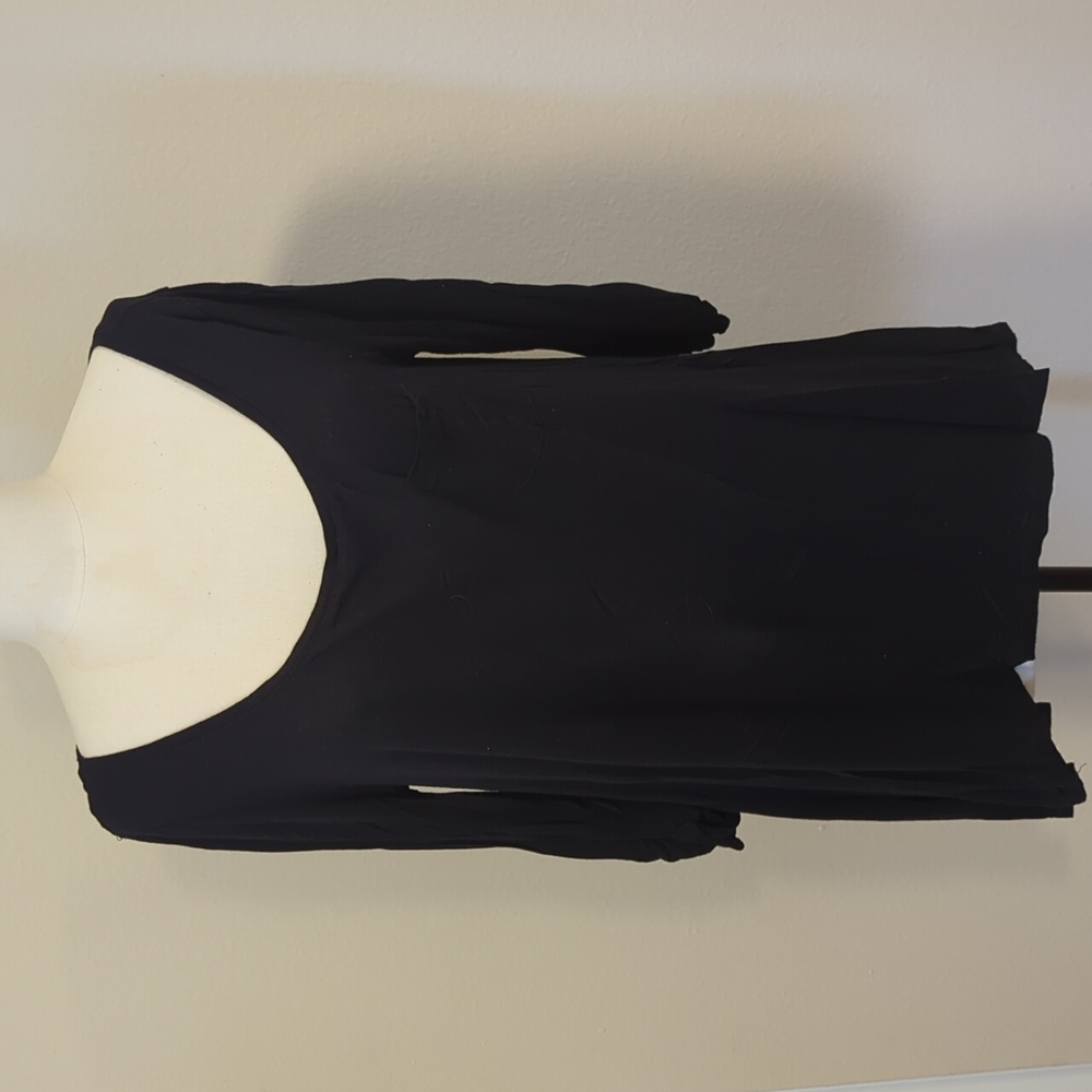 H&M long black A-line top/T-shirt size M